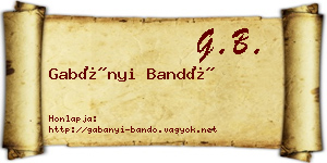 Gabányi Bandó névjegykártya